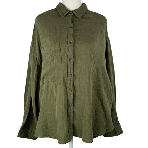 Super Soft! Out From Under Urban Outfitters Button Down Shirt Size Medium - Picture 7 of 12